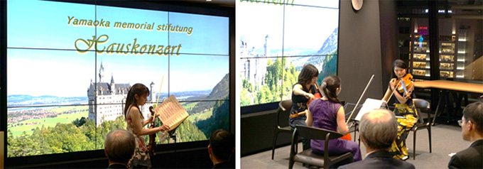 <左>上野明子さん　<右>添田みちるさん、丹羽あいりさん、朴梨恵さん